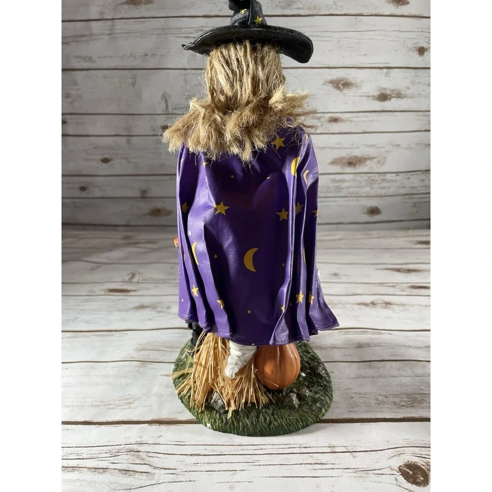 Vintage Halloween Witch & Scarecrow Fabric Mache Figurines 13